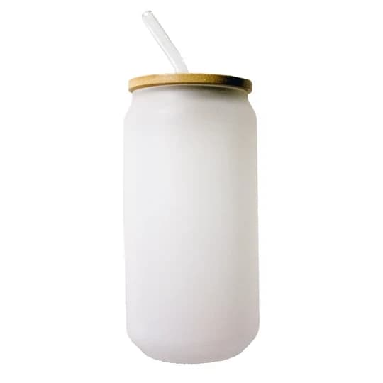 18oz Sublimation Glass Can with Bamboo Lid — Pack of 12