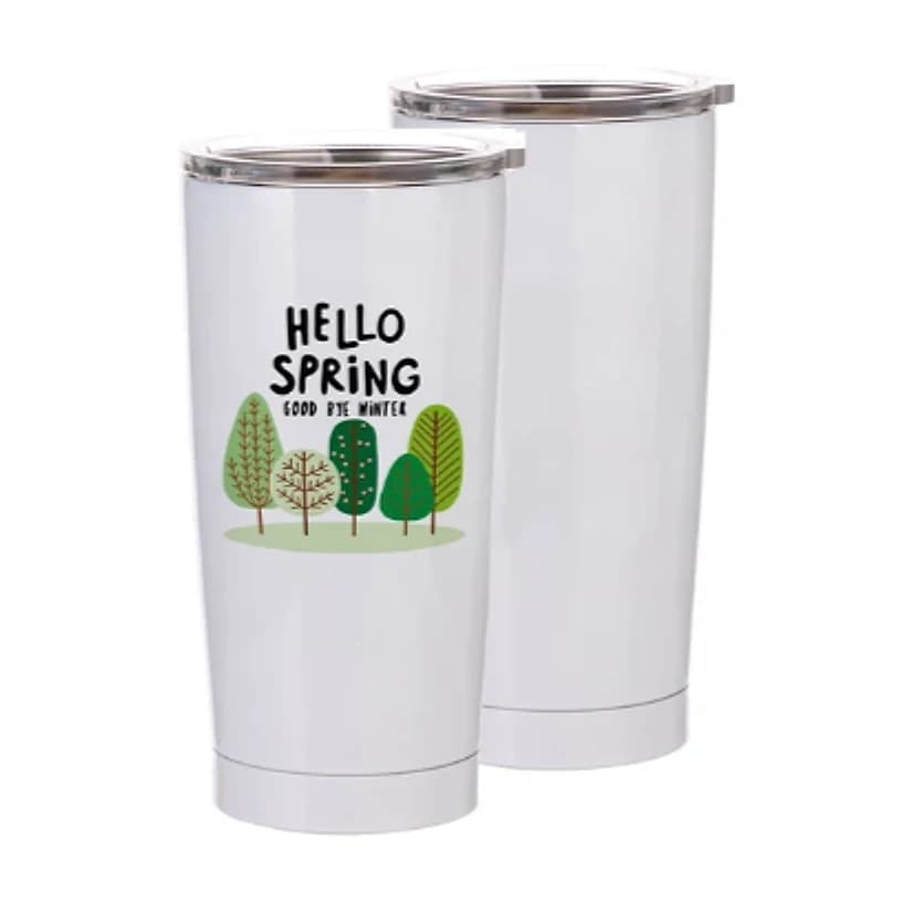 20oz White Stainless Steel Sublimation Tumbler — Pack of 5