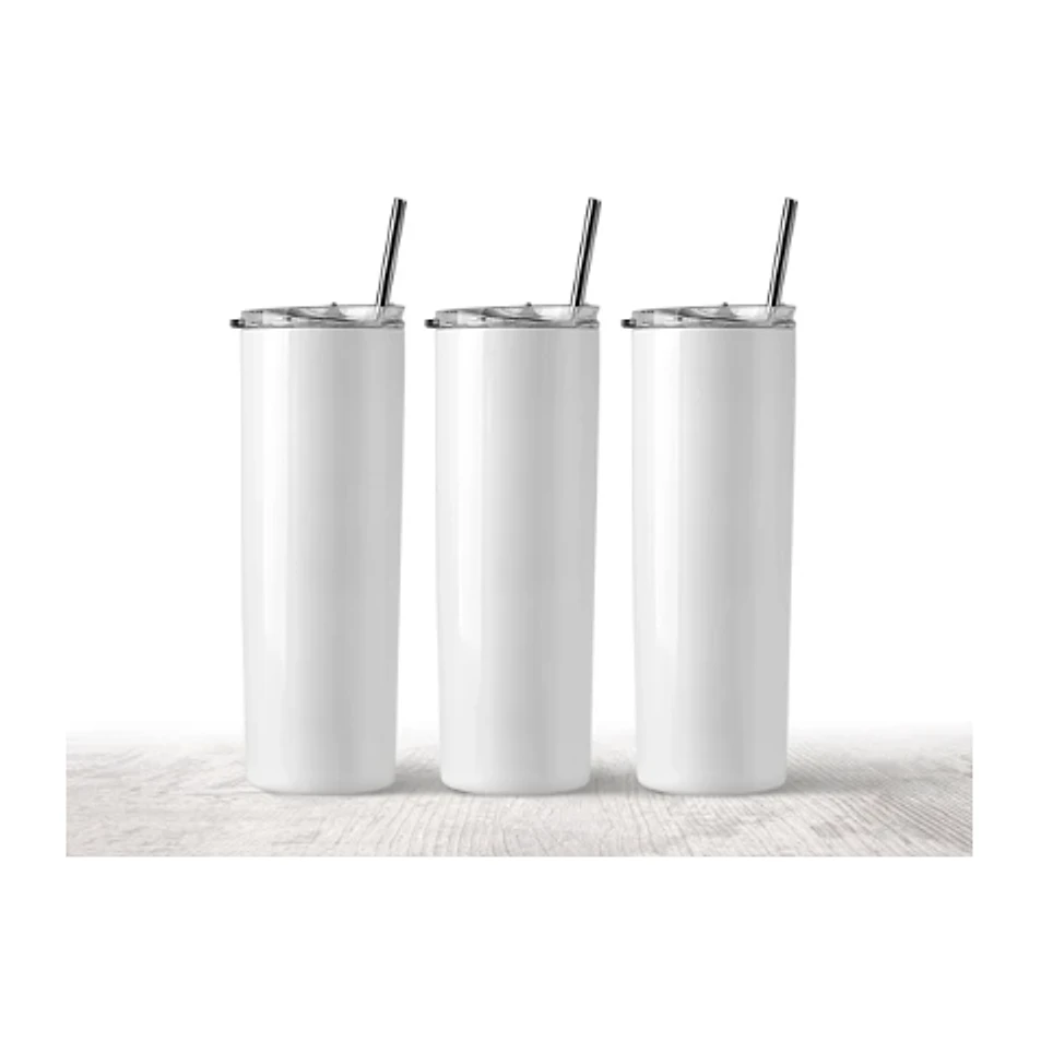 20oz Stainless Steel Sublimation Tumbler with Straw & Lid — Pack of 5