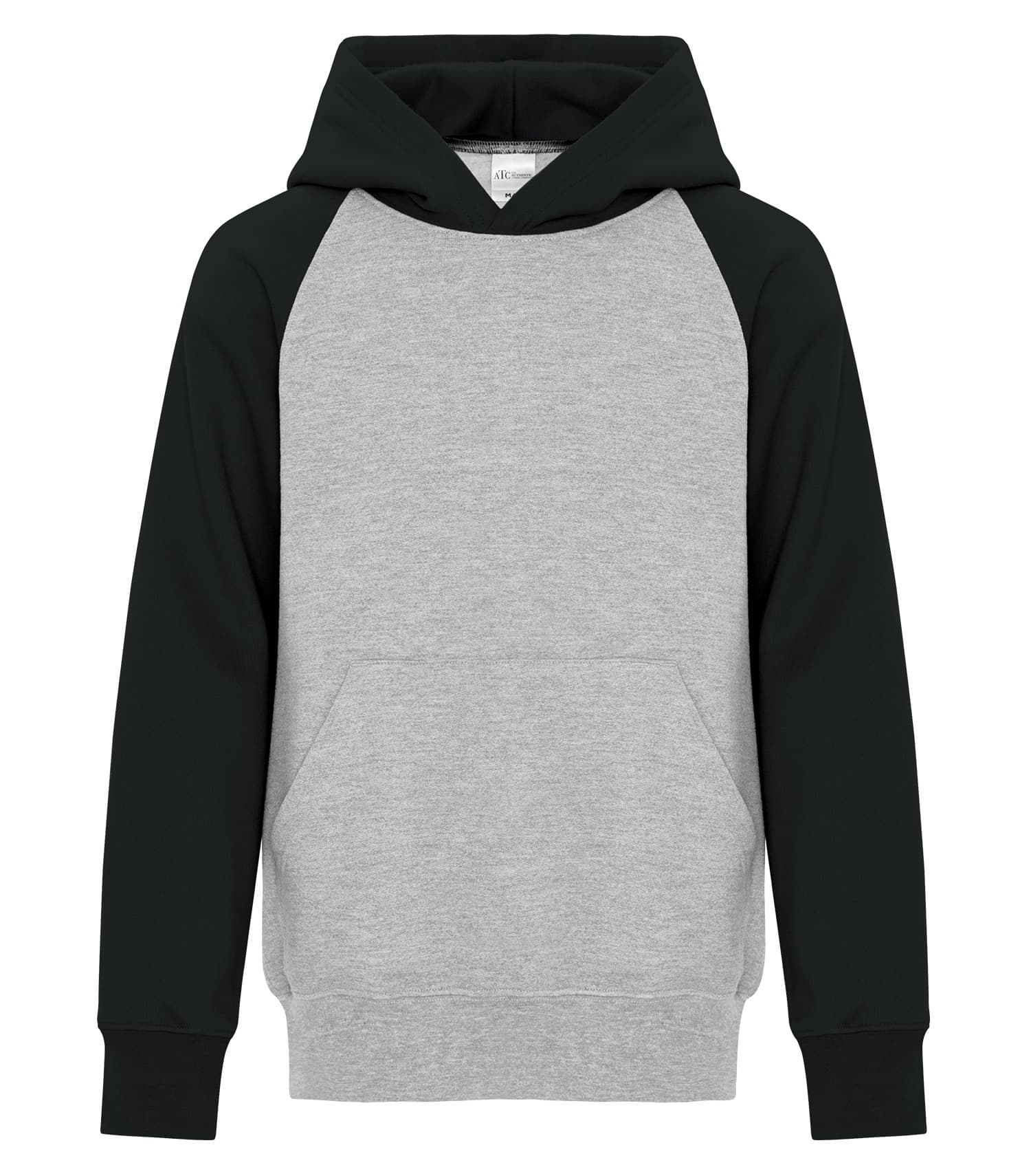 DISCONTINUED ATC™ EVERYDAY FLEECE TWO TONE YOUTH HOODIE in Athletic Heather/Black