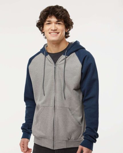 King_Fashion_KF4048_Grey_Heather-_Navy_Front_High_Model