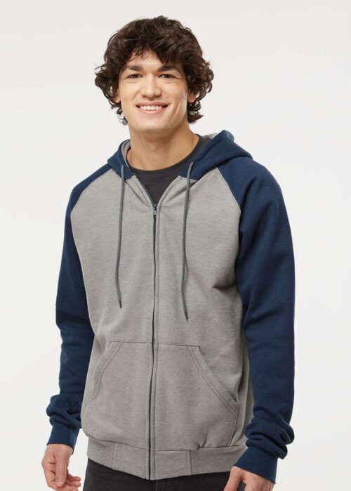 King_Fashion_KF4048_Grey_Heather-_Navy_Front_High_Model