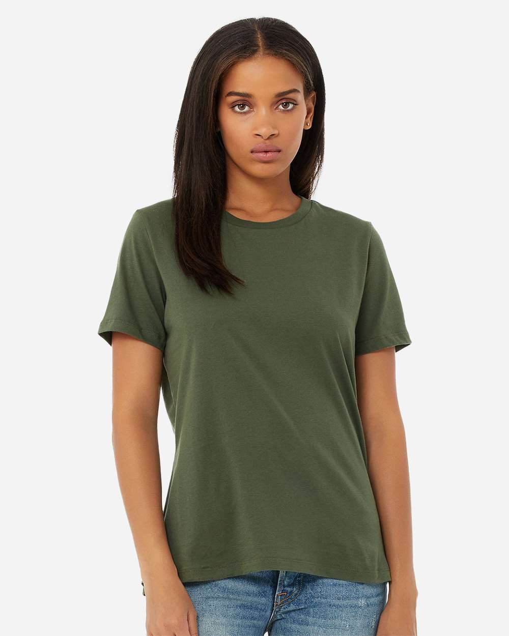 BELLA_+_CANVAS_6400_Military_Green_Front_High_Model