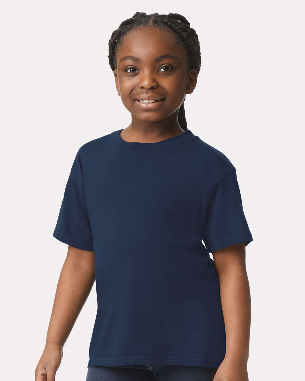 Gildan_64000B_Navy_Front_High_Model